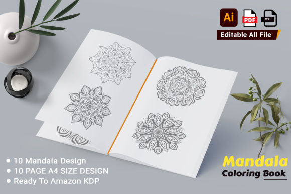 10 Page Ornament Mandala Color Design