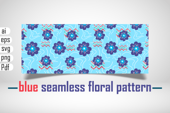 Blue Floral Seamless Pattern