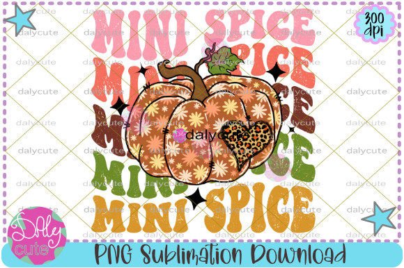 Boho Mini Spice PNG, Floral Pumpkin