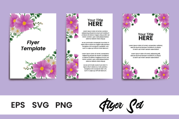 Brochure Cosmos Flower Template SVG