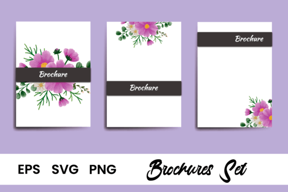 Brochure Cosmos Flower Watercolor SVG