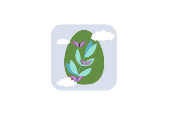 Easter Butterfly Floral Icon