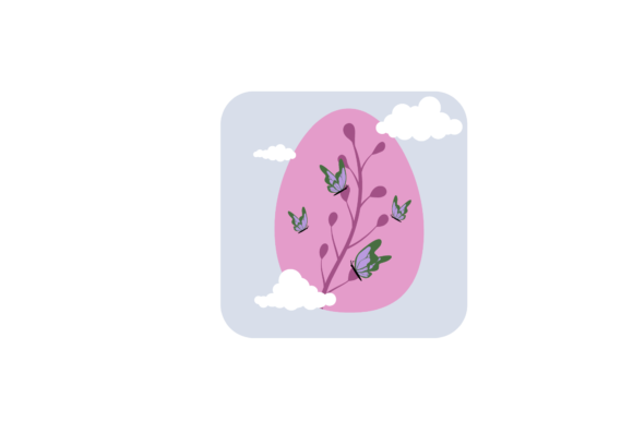 Easter Floral Purple Butterfly Icon