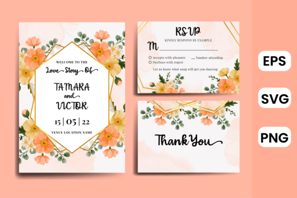 Engagement Party Invitation Poppies SVG