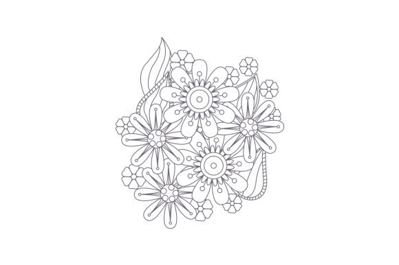 Floral Adult Coloring Page Heart