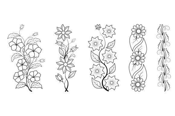 Floral Coloring Page Book for Kids V.5