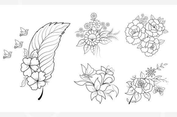 Floral Coloring Page Book for Kids Vol.1
