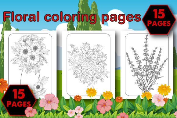 Floral Coloring Pages – KDP Interior