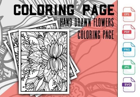 Floral Cute Coloring Page