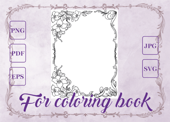 Floral Graceful Frame Linear Vector