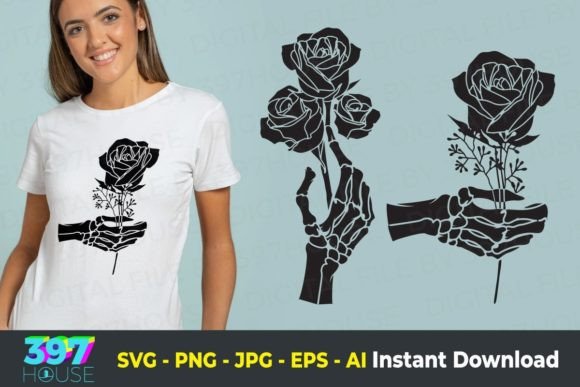 Floral Skeleton Hand