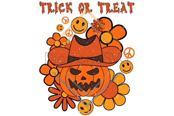 Floral Trick or Treat Halloween PNG File