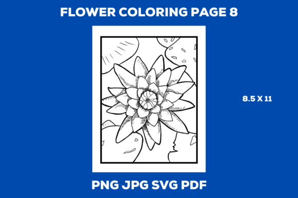 Flower Coloring Page 8 Graphic