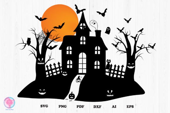 Haunted House Halloween SVG
