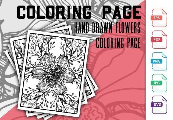 Intricate Coloring Page Floral Themed