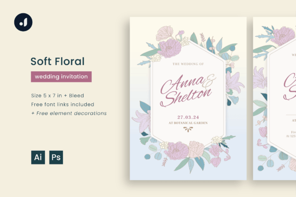 Soft Floral Wedding Invitation