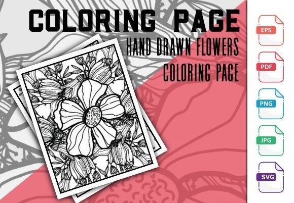 Strong Designed Floral Coloring Page