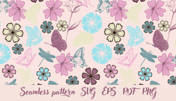 Summer Floral Pattern on Pink Background
