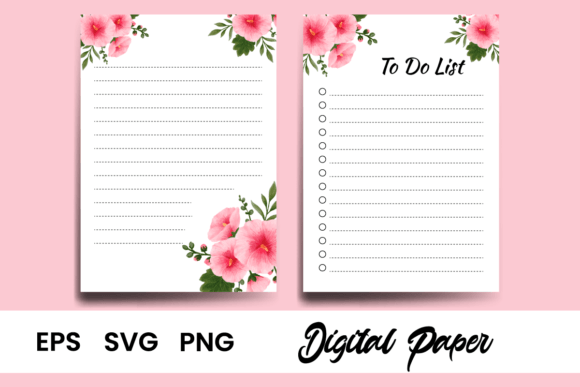 To Do List Template Hollyhock Flower SVG