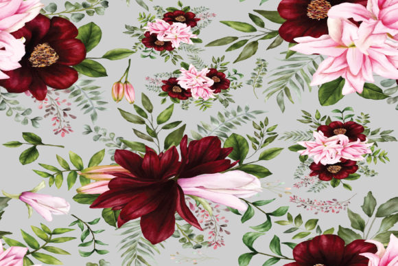 Watercolor Flower Seamless Pattern