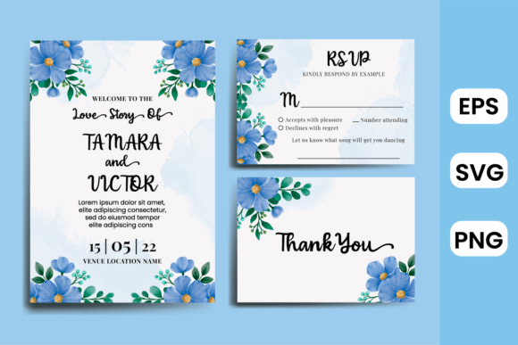 Watercolor Wedding Invitation Flower SVG
