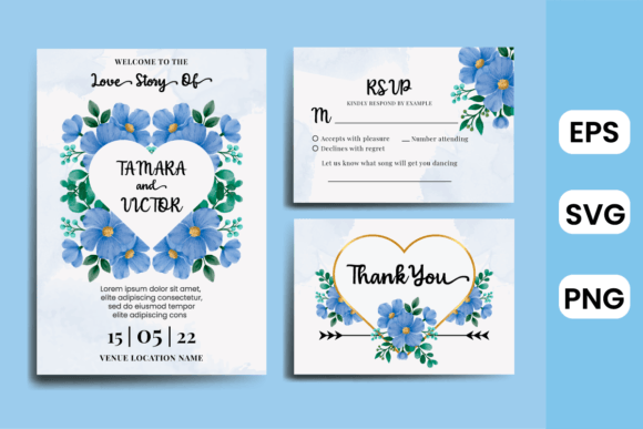 Wedding Invitation Beautiful Flower SVG